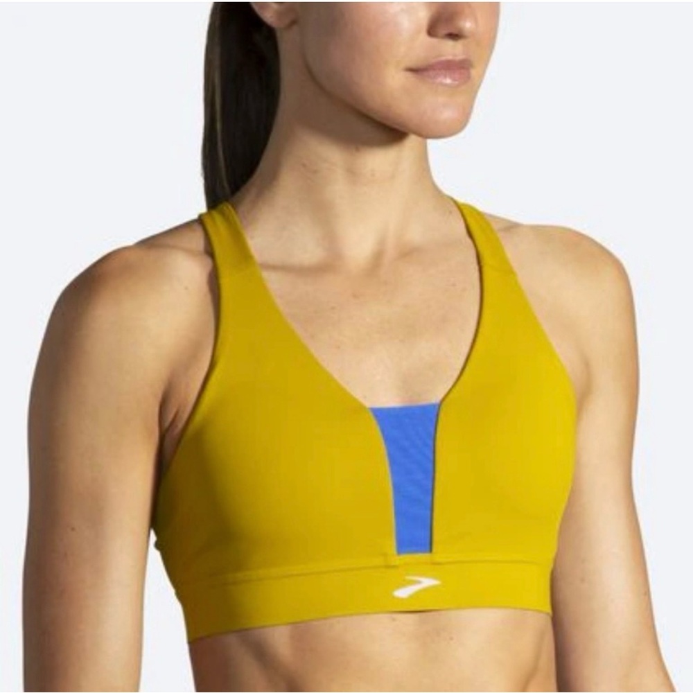Brooks Yellow and Blue Sports Bra